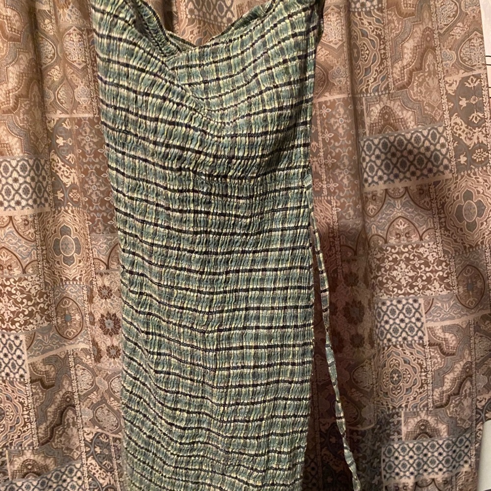 Green mini dress